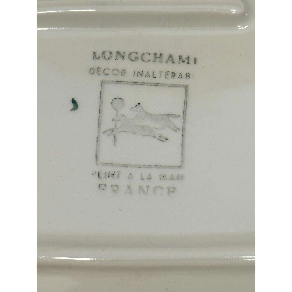 Longchamp France Tulip Peint Main Vintage Sandwich Trays and Cups-Set of 2 - Picture 8 of 9